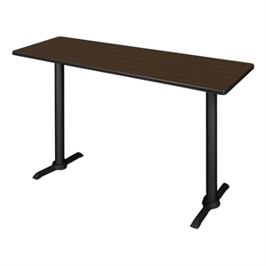 Regency Cain 60 x 24&quot Steel T-Base Cafe Training Seminar Table- Neo Walnut