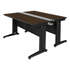 Regency Fusion 48 x 58&quot 2 Person Bench Workstation Desk- Neo Walnut