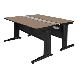 Regency Fusion 72 x 58&quot 2 Person Bench Workstation Desk- Noble Oak