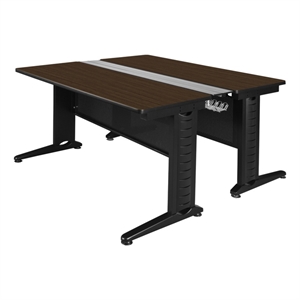 Regency Fusion 72 x 58&quot 2 Person Bench Workstation Desk- Neo Walnut