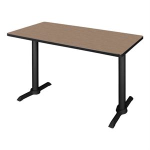Regency Cain 48 x 24&quot Steel T-Base Training Seminar Table- Noble Oak/ Black Base