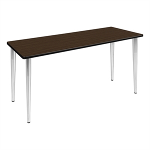 Regency Kahlo 60 x 24&quot  Seminar Table-Neo Walnut Top/Chrome Tapered Legs