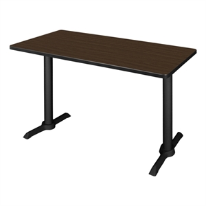Regency Cain 48 x 24&quot Steel T-Base  Seminar Table-Neo Walnut/ Black Base