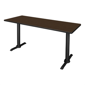 Regency Cain 60 x 24&quot Steel T-Base  Seminar Table-Neo Walnut/ Black Base