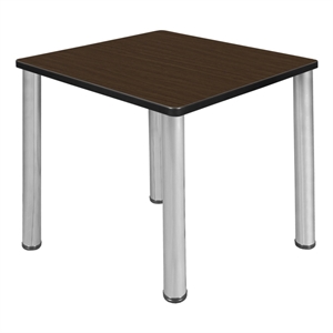Regency Kee 30&quot Small Square Breakroom Table- Neo Walnut Top/Chrome Legs