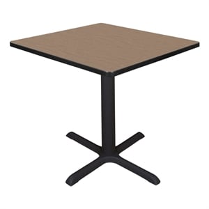 Regency Cain Small 30&quot Square X-Base Breakroom Table- Noble Oak