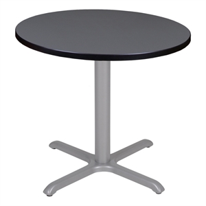 Regency Cain 30&quot Small Round X-Base Breakroom Table- Grey Top/Grey Legs
