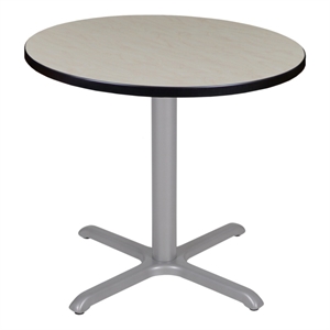Regency Cain 30&quot Small Round X-Base Breakroom Table- Maple Top/Grey Legs