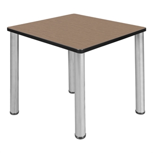Regency Kee 30&quot Small Square Breakroom Table- Noble Oak Top/Chrome Legs