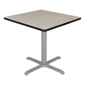 Regency Cain 30&quot Small Square X-Base Breakroom Table- Maple Top/Grey Legs