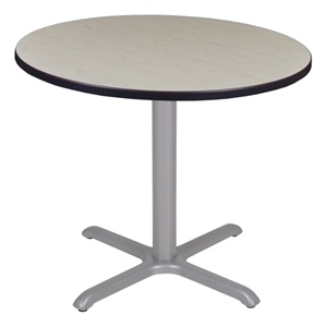 Regency Cain 36&quot Medium Round X-Base Breakroom Table- Maple Top/Grey Legs