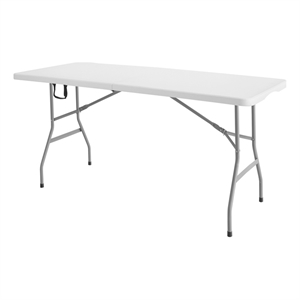 Regency Trestle 5 ft Folding Table Heavy-Duty Steel Frame  60x29x29 - White