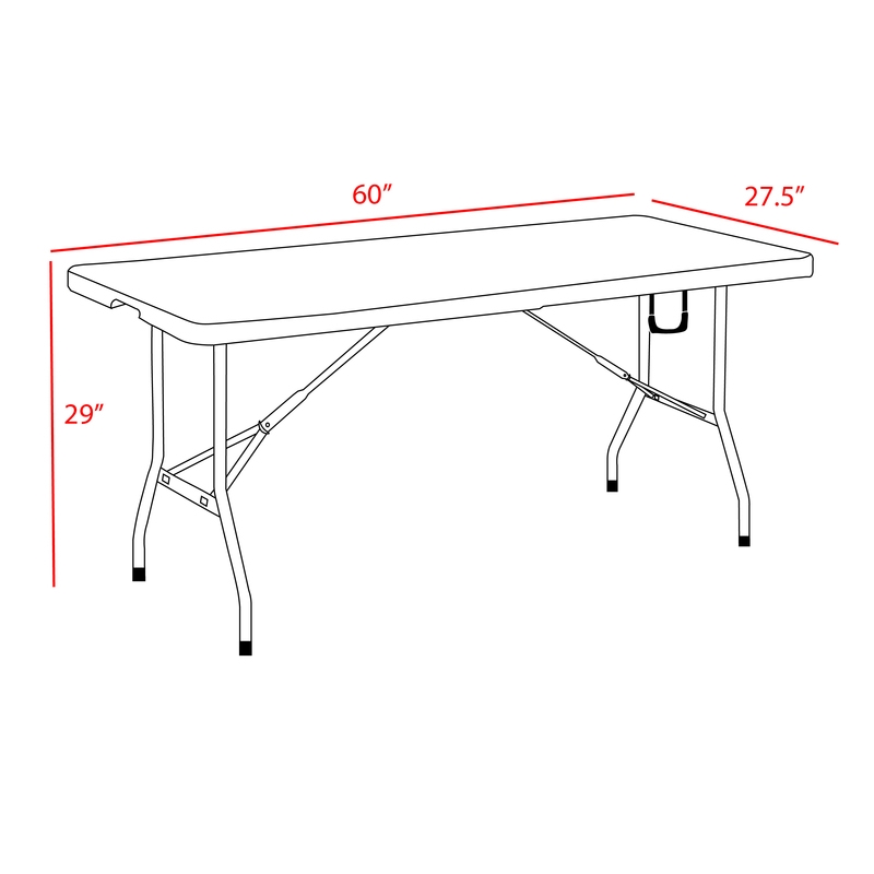 Regency Trestle 5 ft Folding Table and 4 Chairs Set - 60