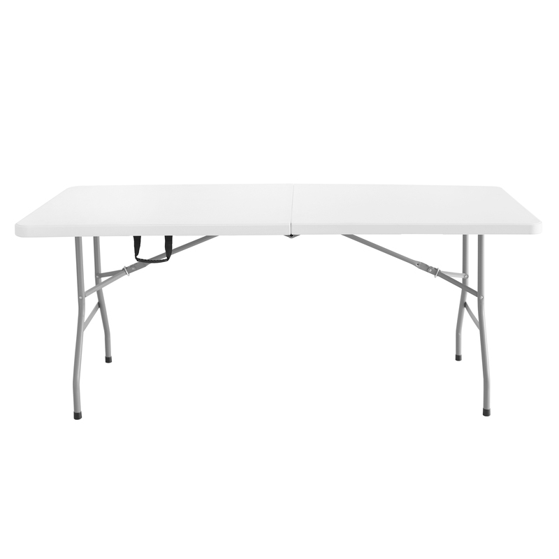 Regency Trestle 6 ft Folding Table Heavy-Duty Steel Frame 72x29 in - White
