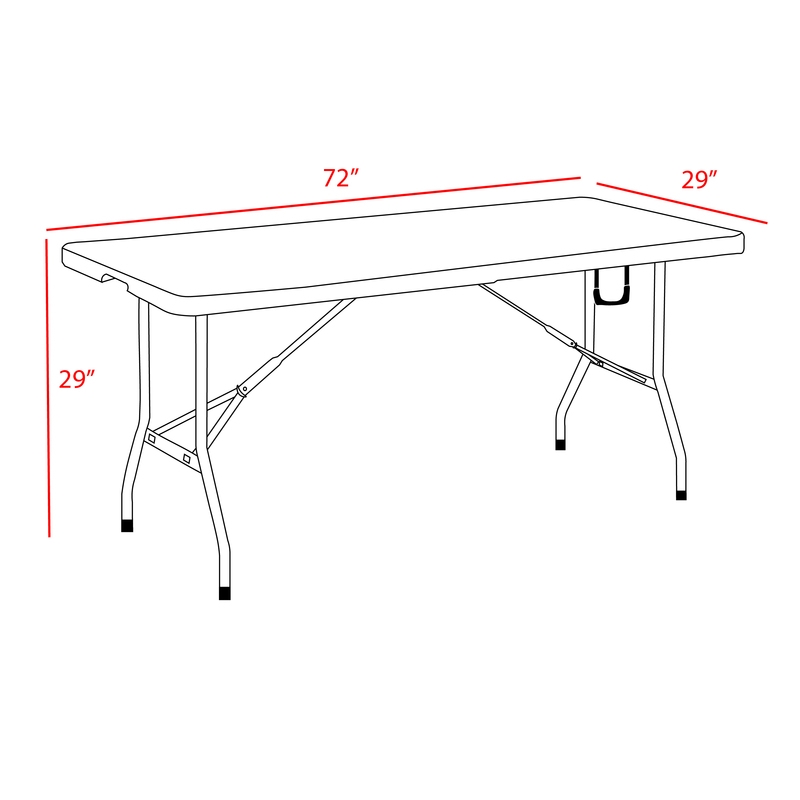 Regency Trestle 6 ft Folding Table Heavy-Duty Steel Frame 72x29 in - White