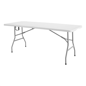 Regency Trestle 6 ft Folding Table Heavy-Duty Steel Frame 72x29 in - White