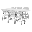 Regency Trestle 6 ft Folding Table and 6 Chairs Set - 72