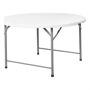 Regency Trestle 6 ft Round Folding Table Heavy-Duty Steel Frame 72&quot - White