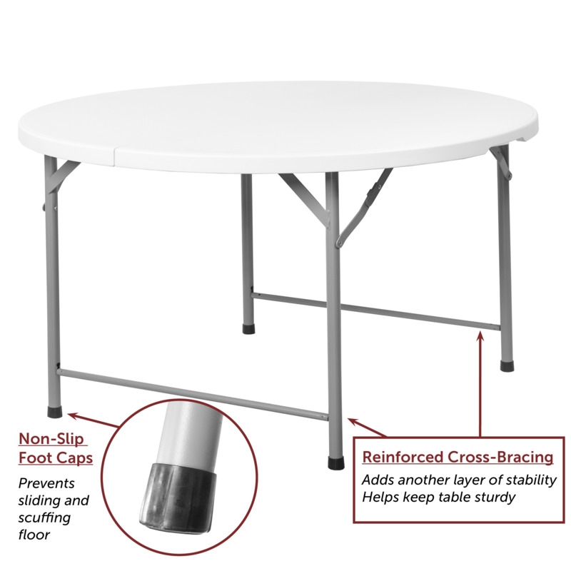 Regency Trestle 6 ft Round Folding Table and 6 Chairs Set - 72