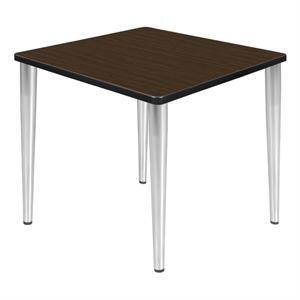 Regency Kahlo 30&quot Square Breakroom Table- Neo Walnut Top/Chrome Tapered Legs