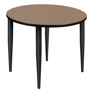 Regency Kahlo 36&quot Round Breakroom Table- Noble Oak Top/Black Tapered Legs