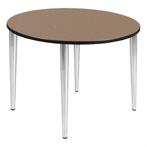 Regency Kahlo 48&quot Round Breakroom Table- Noble Oak Top/Chrome Tapered Legs