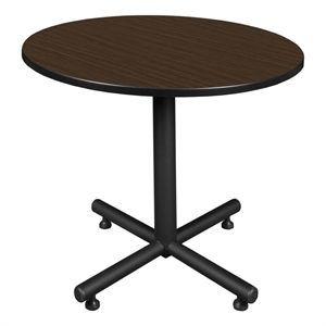Regency Kobe 42&quot Round X-Base Breakroom Table- Neo Walnut