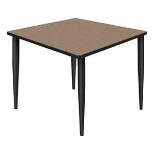 Regency Kahlo 36&quot Square Breakroom Table- Noble Oak Top/Black Tapered Legs