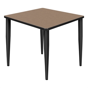 Regency Kahlo 30&quot Square Breakroom Table- Noble Oak Top/Black Tapered Legs