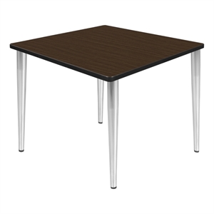 Regency Kahlo 36&quot Square Breakroom Table- Neo Walnut Top/Chrome Tapered Legs