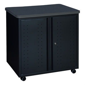 Regency Mesa Steel Mobile Locking 2-Door Storage Cabinet 30&quotx 23.25&quot -Grey/Black