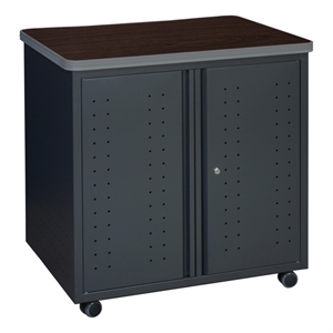 Regency Mesa Steel Mobile Locking 2-Door Storage Cabinet 30&quotX 23.25&quot -Neo Walnut