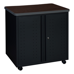 Regency Mesa Steel Mobile Locking 2-Door Cabinet 30&quot x 23.25&quot - Neo Walnut/Black