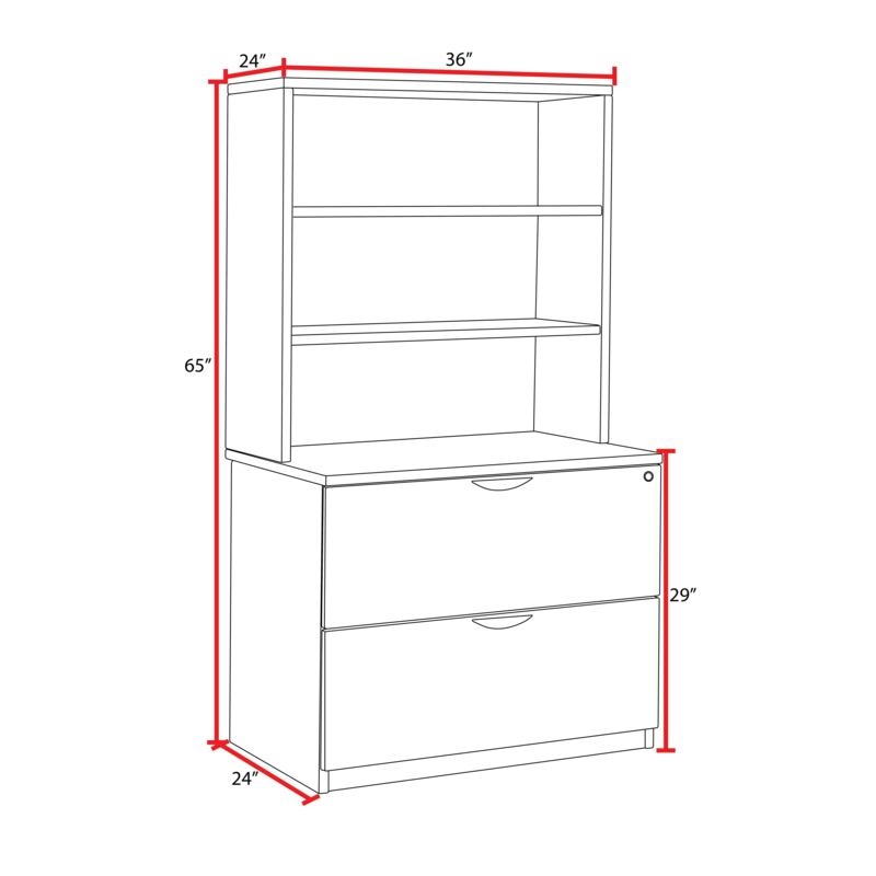 Regency Legacy Lateral File with Open Hutch- Noble Oak