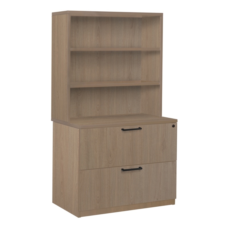 Regency Legacy Lateral File with Open Hutch- Noble Oak