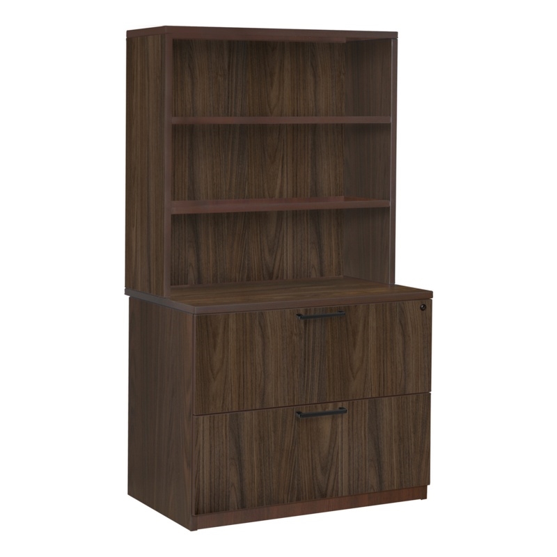 Regency Legacy Lateral File with Open Hutch- Neo Walnut