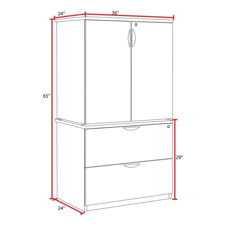 Regency Legacy Lateral File with Stackable Storage Cabinet- Neo Walnut