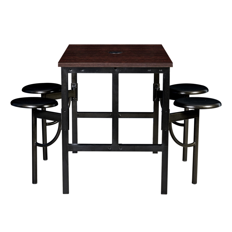 Regency Endure Collaborative Table/Chair Set with 4 Stools/Walnut Top