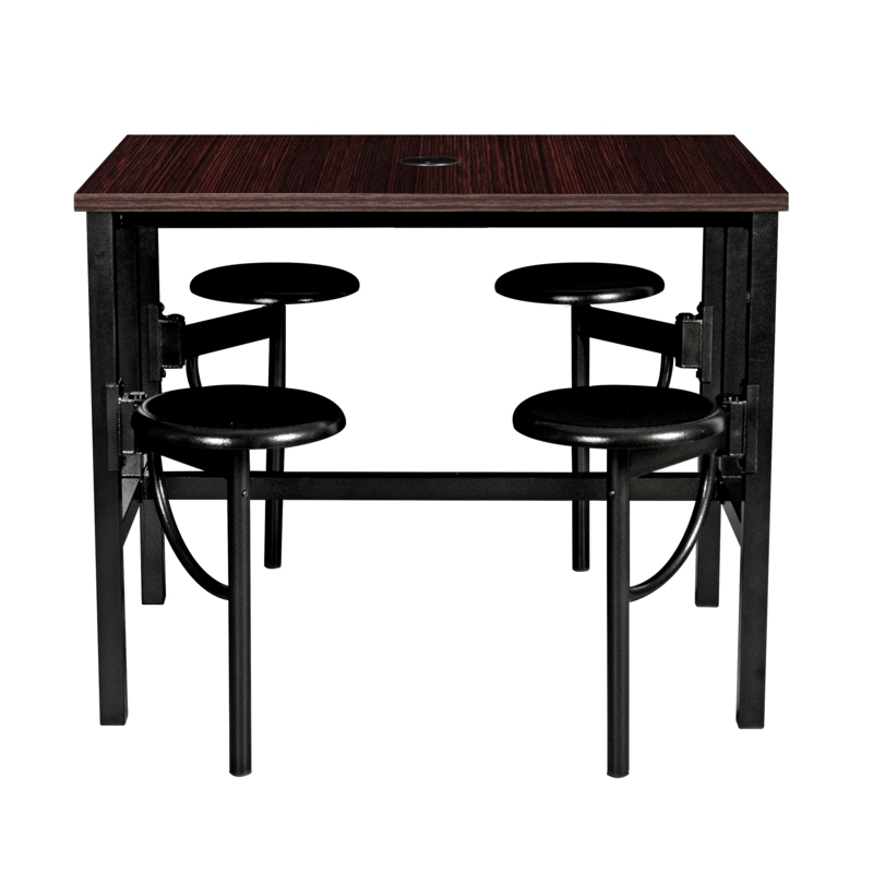 Regency Endure Collaborative Table/Chair Set with 4 Stools/Walnut Top