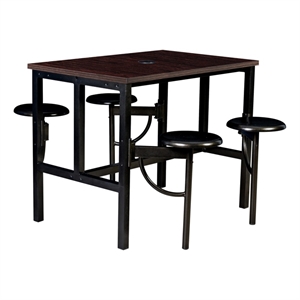 Regency Endure Collaborative Table/Chair Set with 4 Stools/Walnut Top