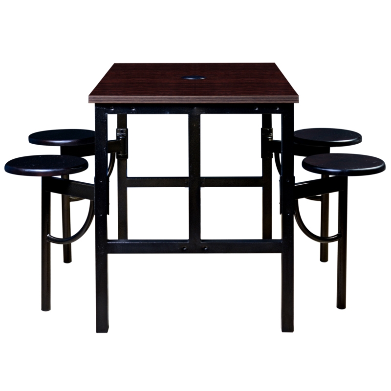 Regency Endure Collaborative Table/Chair Set w/ 4 Stools/Walnut Wood Seats