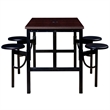 Regency Endure Collaborative Table/Chair Set w/ 4 Stools/Walnut Wood Seats