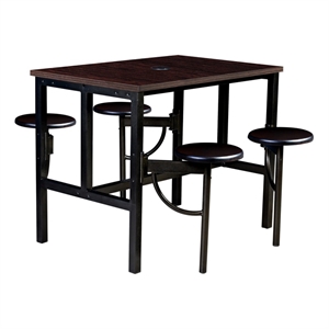 Regency Endure Collaborative Table/Chair Set w/ 4 Stools/Walnut Wood Seats