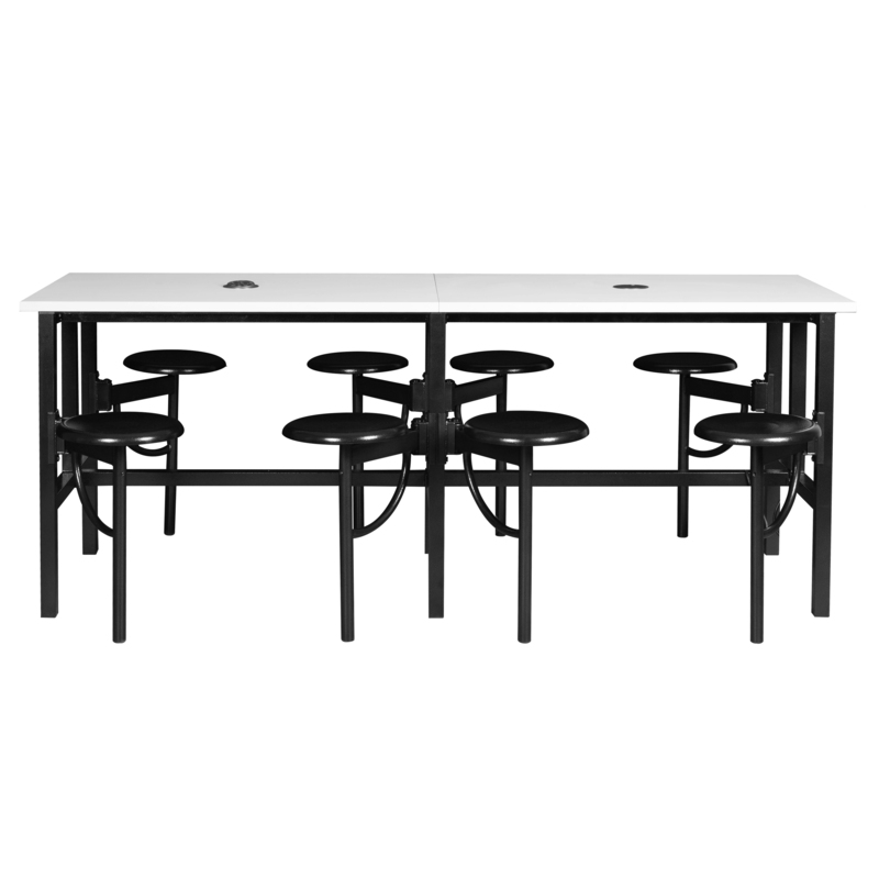 Regency Endure Collaborative Table/Chair Set with 8 Stools/White Dry Erase Top