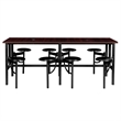 Regency Endure Collaborative Table/Chair Set with 8 Stools/Walnut Top