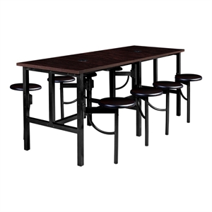 Regency Endure Collaborative Table/Chair Set with 8 Stools/Walnut Top/Wood Seats