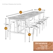 Regency Endure Collaborative Table/Chair Set with 12 Stools/Walnut Top