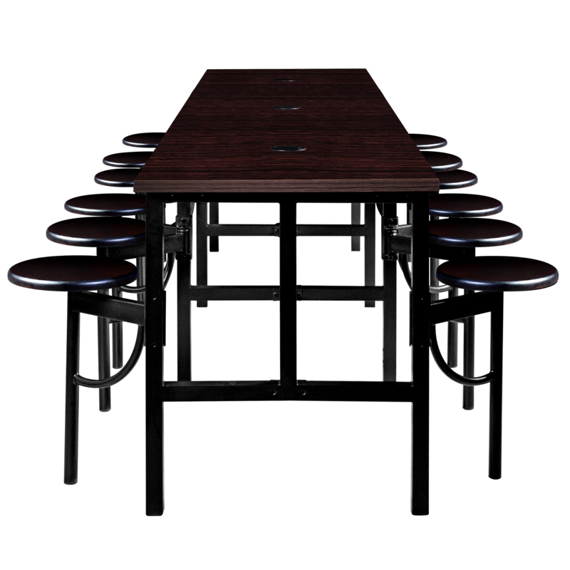 Regency Endure Collaborative Table/Chair Set with 12 Stools/Walnut Wood Seats
