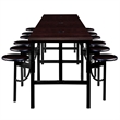 Regency Endure Collaborative Table/Chair Set with 12 Stools/Walnut Wood Seats