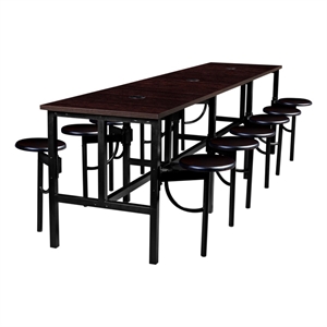 Regency Endure Collaborative Table/Chair Set with 12 Stools/Walnut Wood Seats